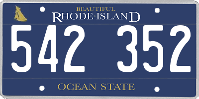 RI license plate 542352