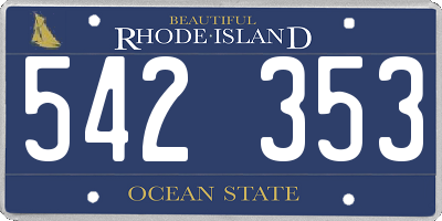 RI license plate 542353