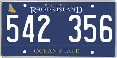 RI license plate 542356
