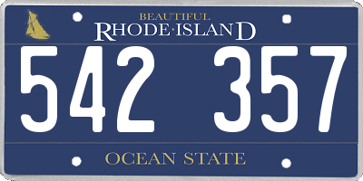 RI license plate 542357
