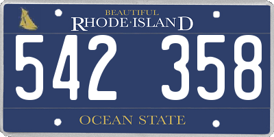 RI license plate 542358