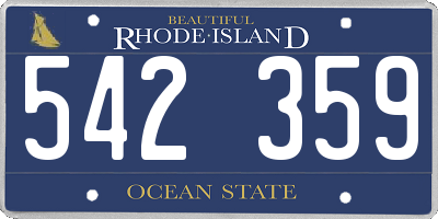 RI license plate 542359