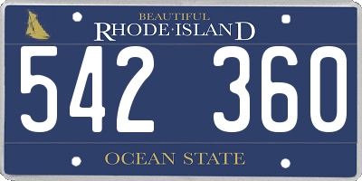 RI license plate 542360