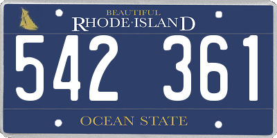 RI license plate 542361