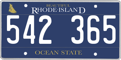 RI license plate 542365