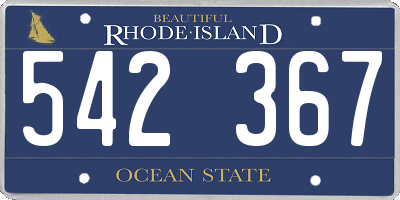 RI license plate 542367