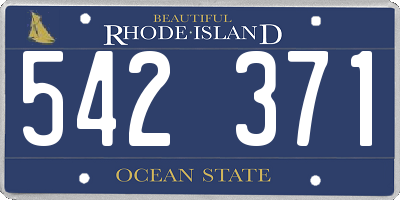 RI license plate 542371