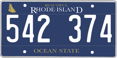 RI license plate 542374