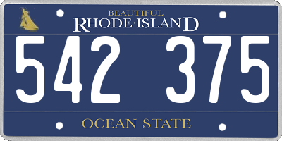 RI license plate 542375