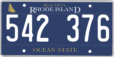 RI license plate 542376