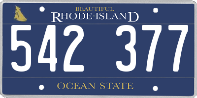 RI license plate 542377