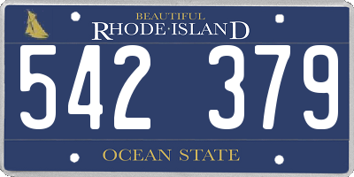 RI license plate 542379
