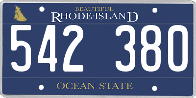 RI license plate 542380