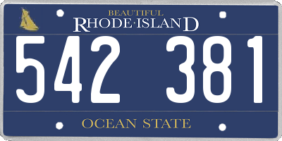 RI license plate 542381