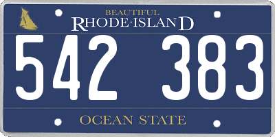 RI license plate 542383