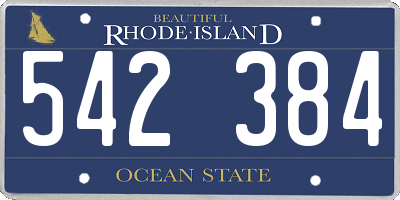 RI license plate 542384