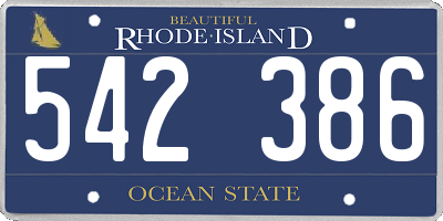 RI license plate 542386