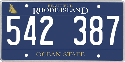 RI license plate 542387