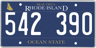 RI license plate 542390