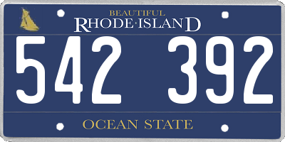 RI license plate 542392