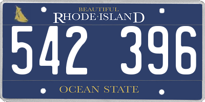 RI license plate 542396