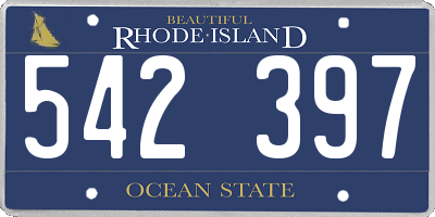 RI license plate 542397