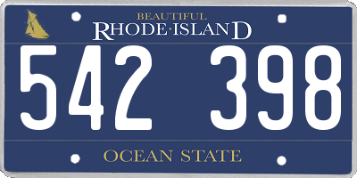 RI license plate 542398
