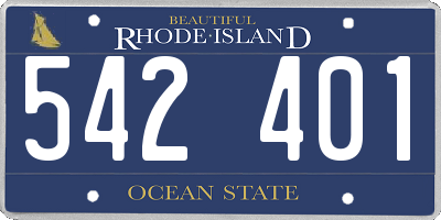 RI license plate 542401