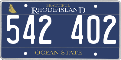 RI license plate 542402