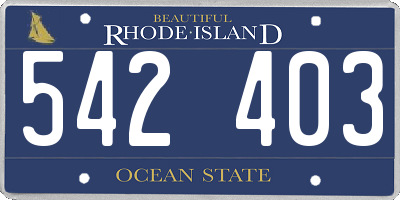 RI license plate 542403
