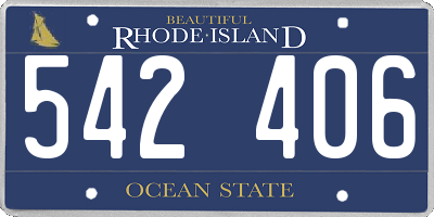 RI license plate 542406