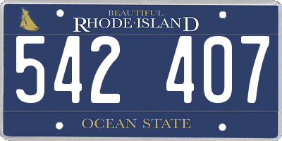 RI license plate 542407
