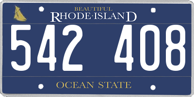 RI license plate 542408