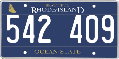 RI license plate 542409