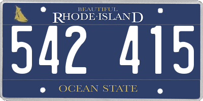 RI license plate 542415