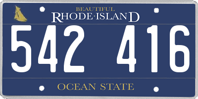 RI license plate 542416