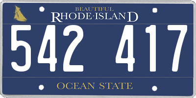 RI license plate 542417