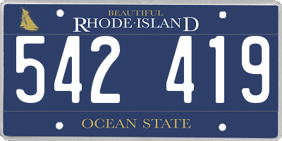RI license plate 542419