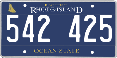 RI license plate 542425