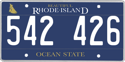 RI license plate 542426