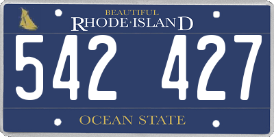 RI license plate 542427