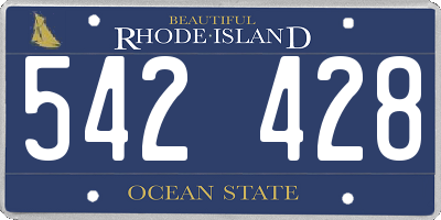 RI license plate 542428