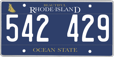 RI license plate 542429