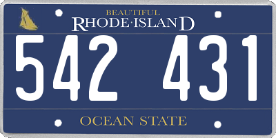 RI license plate 542431