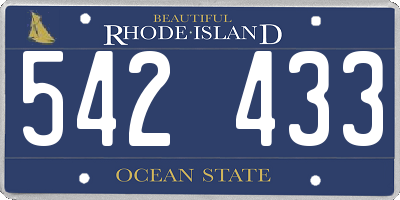 RI license plate 542433