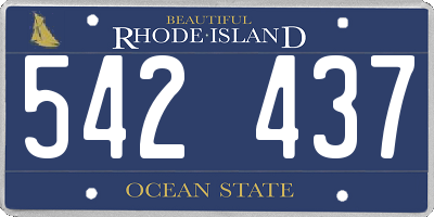 RI license plate 542437
