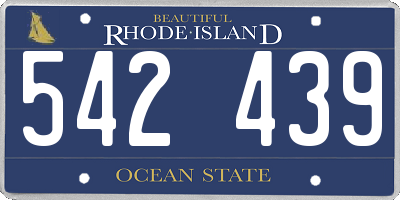 RI license plate 542439