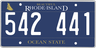 RI license plate 542441