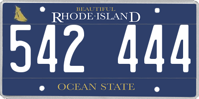 RI license plate 542444