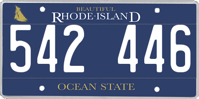 RI license plate 542446